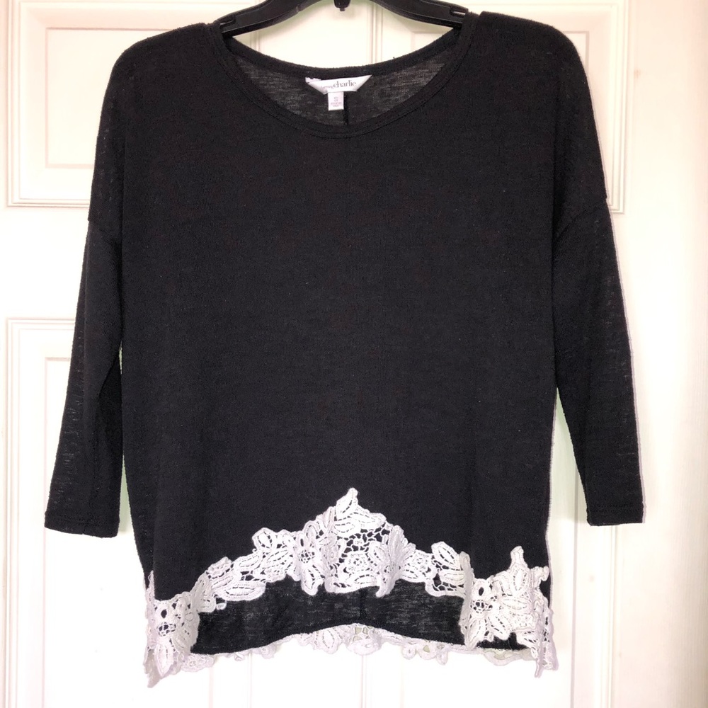 Black Blouse w/ lace bottom
